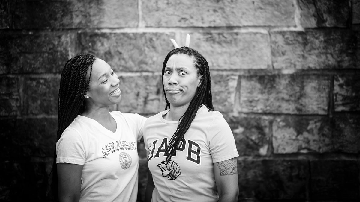 Throughout college, Tina and Trina found ways to support each other – even from a distance. (Photo by Tina Toney-Reed)